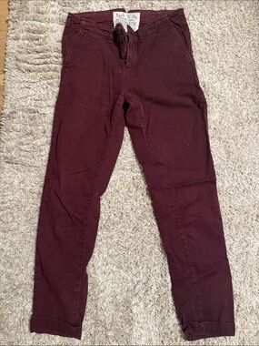 Jack Wills Maroon Straight-Leg Chinos